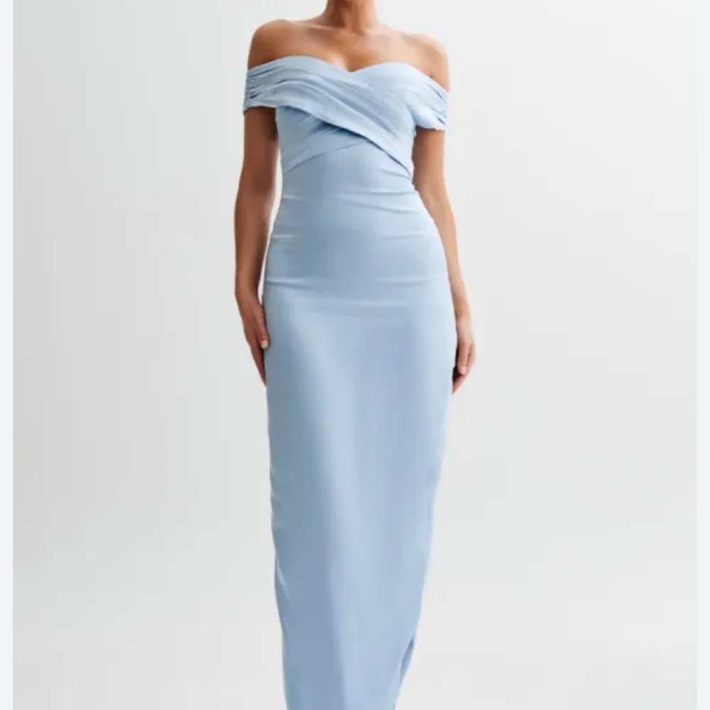 Meshki Strapless Light Blue Dress